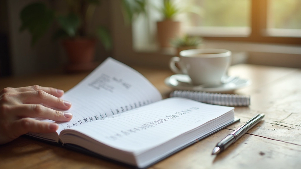 Notebook showing handwritten budget calculations and financial planning notes